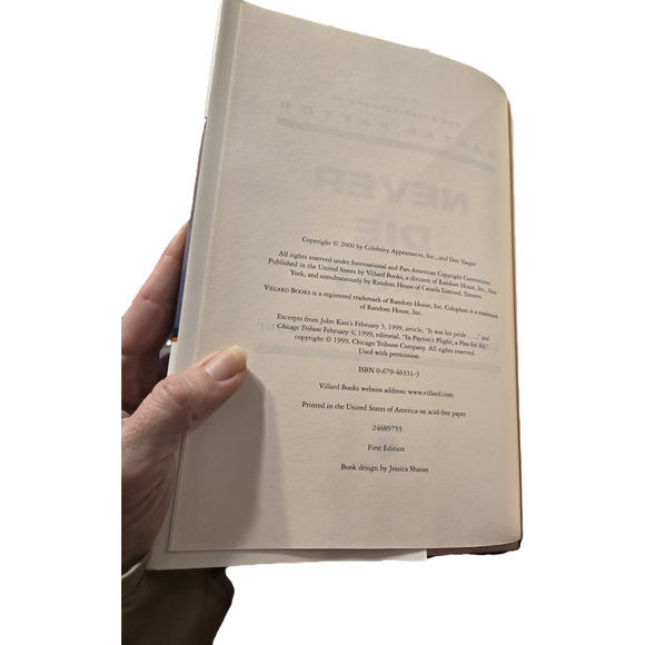 NEVER DIE EASY Walter Payton First Edition Autobiography NFL Memoir 0679463313 - Picture 6 of 7